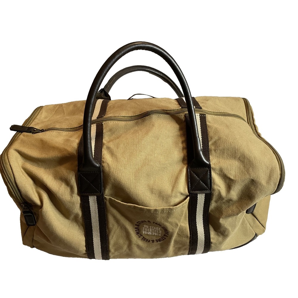 Sting & Paul Simon 2014 tour‎ Canvas Duffle Bag - LEATHER HANDLES Heritage Brand